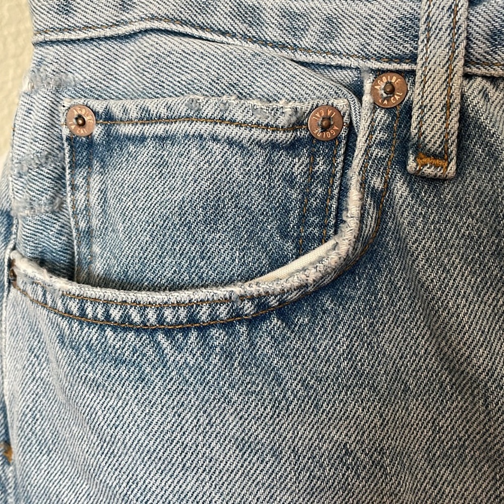 Agolde 90s Crop Mid Rise Loose Straight Blue Straight Jeans Classic Fit - Picture 5 of 11